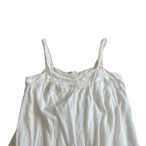 Vince White Shift Dress Fit N Flare Sleeveless Eyelet 100% Cotton Size Large - Picture 2 of 14